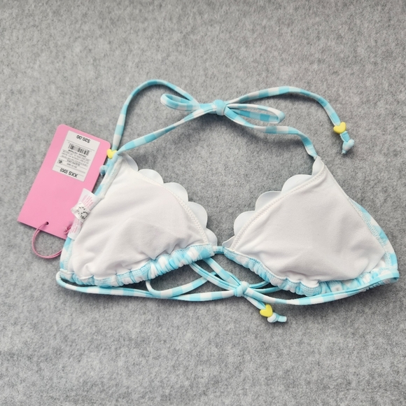 Stoney Clover Lane by Target Swim Top NWT Blue Gingham String Bikini Sz XXS - Picture 4 of 5